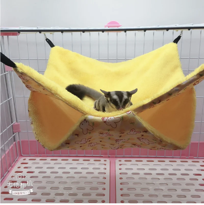 Pet Double-layer Plush  Hammock Warm Hamster  Hanging Bed  Ferret  Hanging Bed for Cat Rodents Hammock for Hamster Pets Supplies