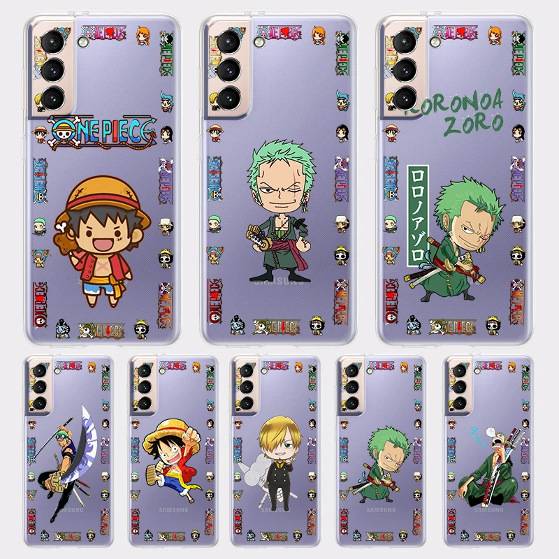 

Hot Anime One Piece Luffy for Samsung Galaxy S22 S21 S20 Ultra Plus Pro S10 S9 S8 S7 4G 5G Soft TPU Transparent Phone Case Funda