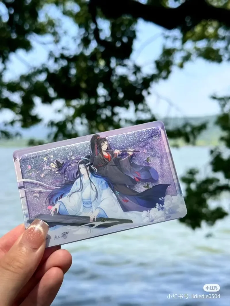 Фото Официальный MOLLYTEA X Grandmaster of Demonic Cultivation Wei Wuxian Lan Wangji, значок для косплея, бумажные стаканчики, карты маджонга с струящимся песком №4