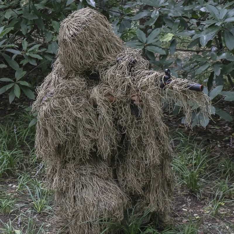 3D маскировочные костюмы Ghillie Yowie снайпская куртка, брюки, повязка на голову, охотничья одежда, камуфляж для пустыни, мужские охотничьи костюмы, игра для косплея (art.: 3920ca87945da) - 3920ca87945da