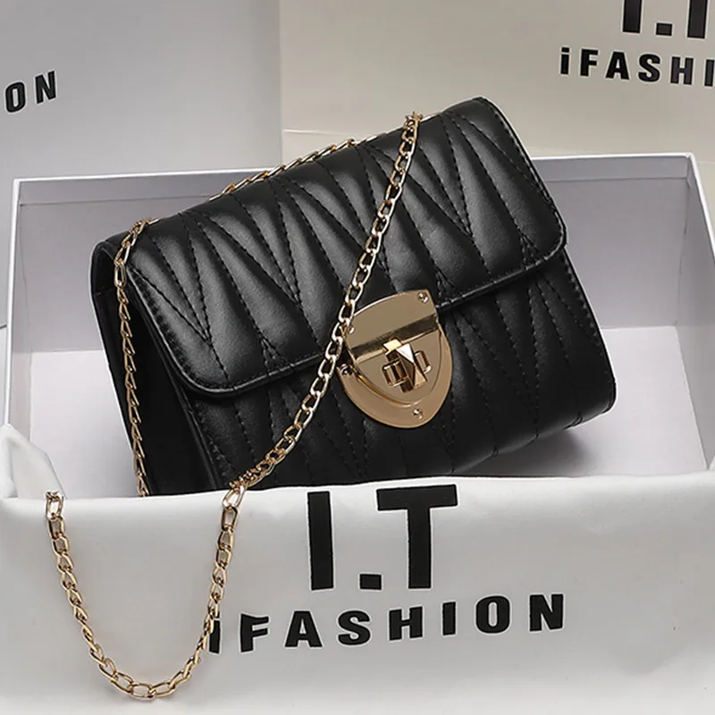 

Chain Shoulder Bag Embroidery Thread Small PU Leather Crossbody Bags for Women Trend Women's Branded Trending Shoulder Handbags