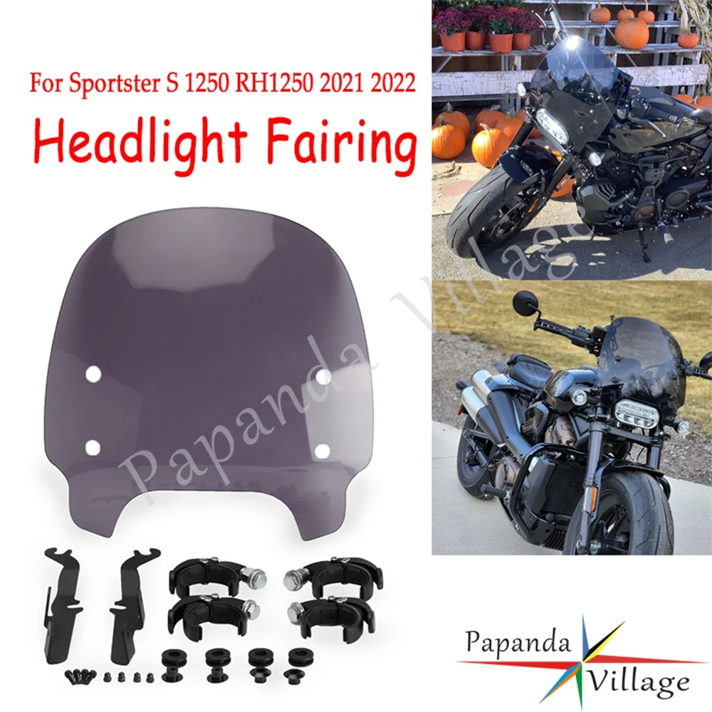 

For Harley Sportster S1250 1250 S RH 1250 2021 2022 Motorcycle Quick-Release Clamps Windscreen Windshield Wind Deflector Screens