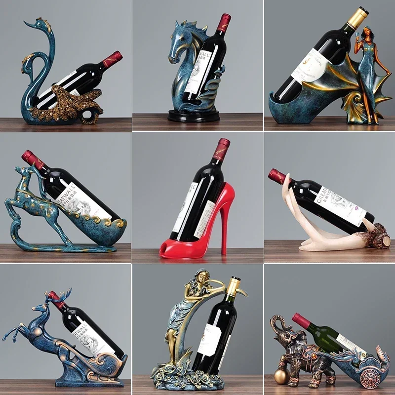 Креативная Винная стойка в виде лебедя украшения европейская для винных бутылок