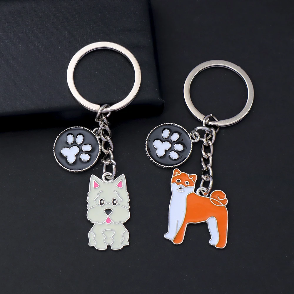 Милый пудель Тедди Шнауцер брелок для женщин и мужчин сплав металлический кулон