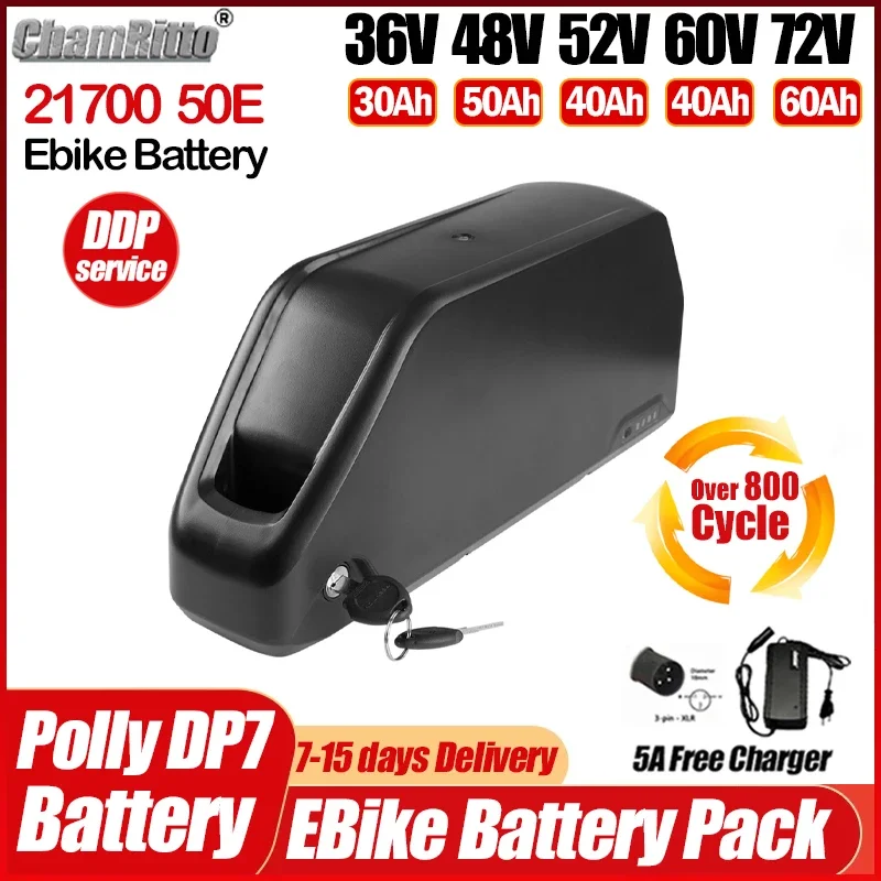 60v72V E велосипед cham rider 36v48v52v 45 30ah 40 50ah 60ah Аккумулятор Нижняя трубка 2000 Вт
