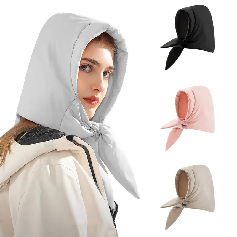 

Down Cotton Headscarf Winter Women Ear Protection Scarf Hat fashion Coldproof Headscarf Outdoor Windproof Warm Earflap Down Hats