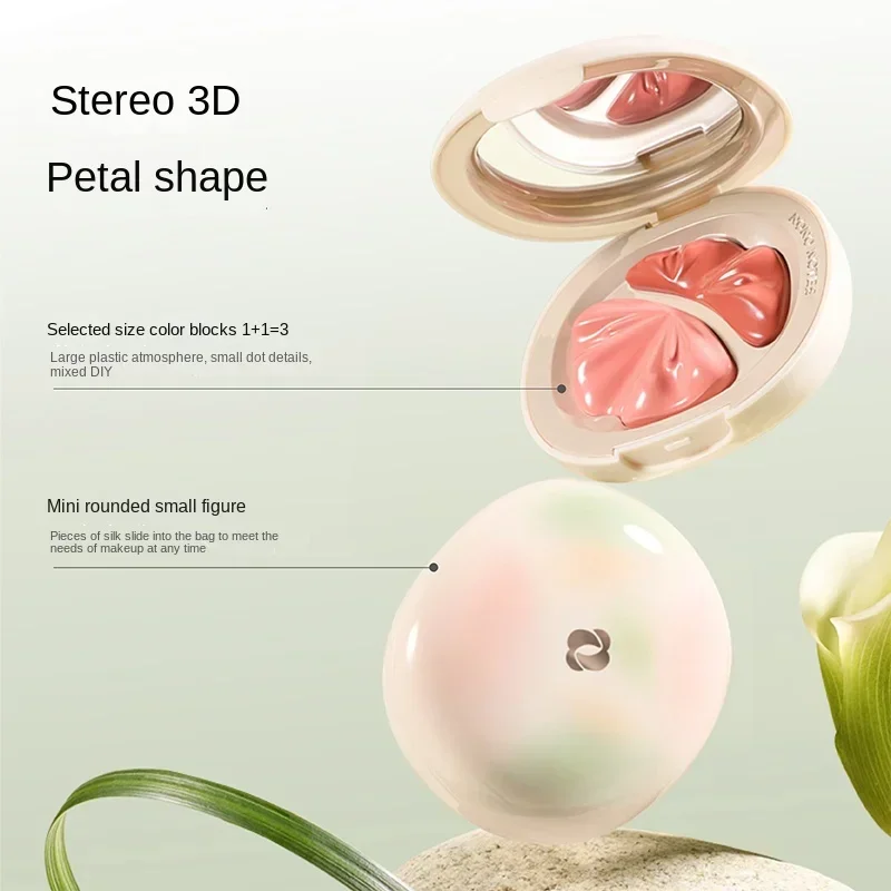 Крем-румяна двухцветная телесная легкая палитра румян для макияжа корейские