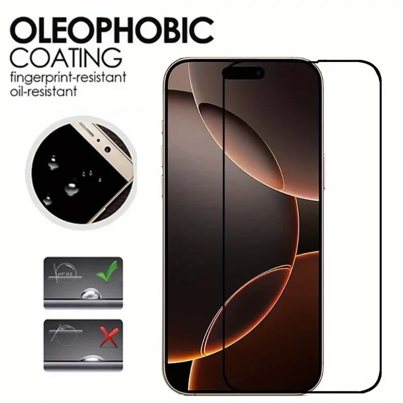 3 упаковки закаленного стекла для iPhone 16 15 Pro Max 11 12 13 Mini Phone Glass 7 8Plus X XR XS