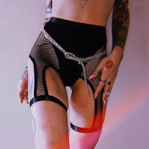 

2022 Summer Women Shorts Sexy Ladies Spandex Mesh Black High Waist Fishnet Booty Rave Festival Elastic Hollow Out Club Short New