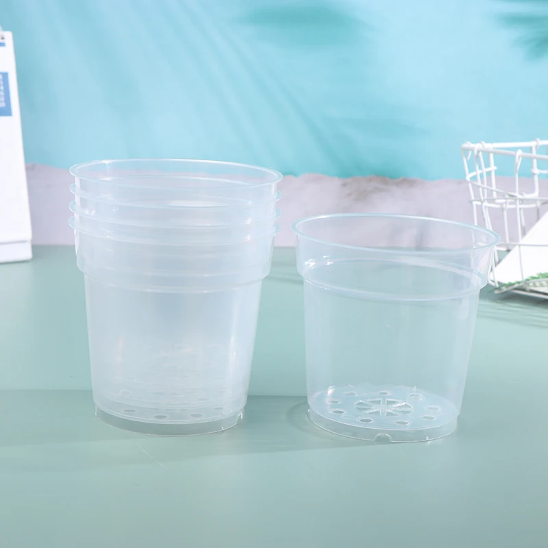 5 шт. прозрачные горшки для растений с дренажным отверстием