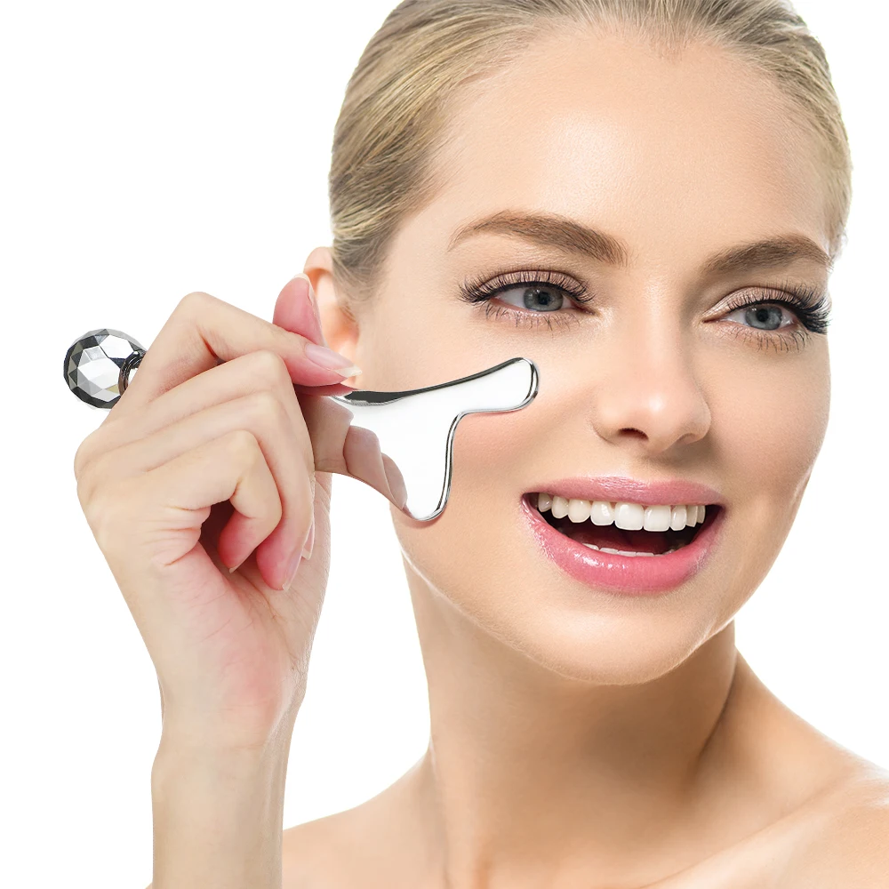 

Gua Sha Scraper Stainless Steel Hand Massager Facial Scraping Massage Tool Press Point Metal Pain Relief Body Relaxation Tool