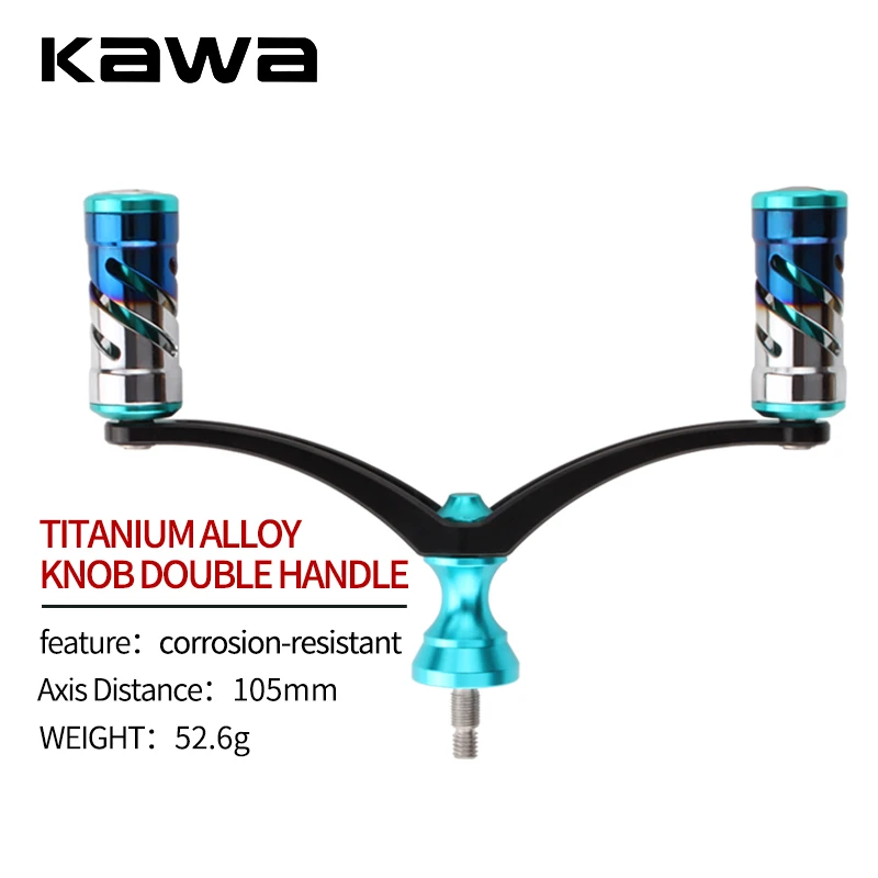 Kawa FishingDouble Handle Rainbow Color Titanium Alloy Knob Suit For Daiwa And Shimano Fishing Reel Rocker Accessory Handle DIY