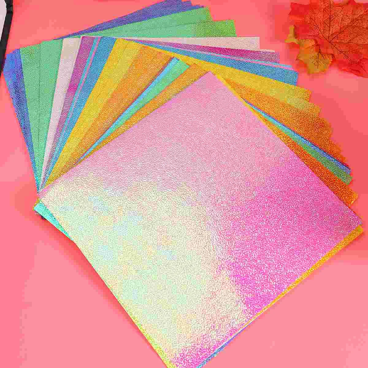

Paper Origami Square Craft Glitter Iridescent Decoration Folding Oragaminpaper Sheets Coloredcolor Construction Crafts Sparkly