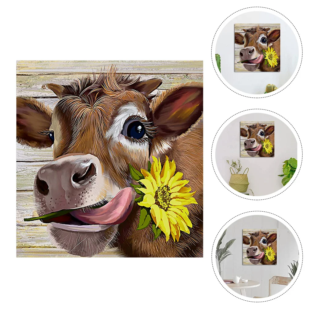 

Countryside Cow Pattern Hanging Picture Bathroom Hanging Decor Nice Adornment
