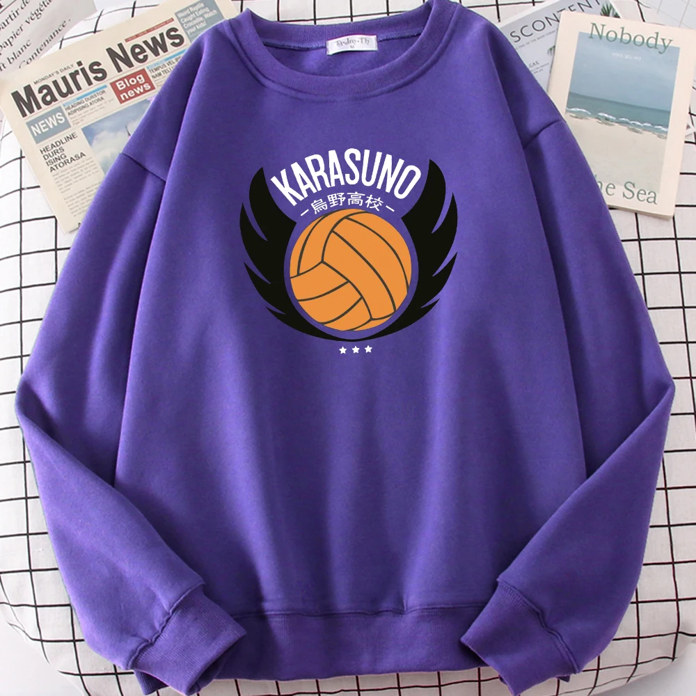 

Anime Haikyuu Karasuno Print Hoodie Men's Simple Loose Casual Hoody Street Warm Autumn Sweatshirt Fleece Crewneck Pullover Man