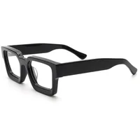Zerosun Acetate Eyeglasses Frames Male Women Black Tortoise Glasses Thick Rim Square Transparent Clear Spectacles