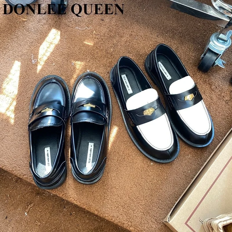 

Женские туфли-оксфорды в стиле ретро, роскошные брендовые лоферы на плоской подошве, с круглым носком, повседневные Мокасины разных цветов, для осени, 2023