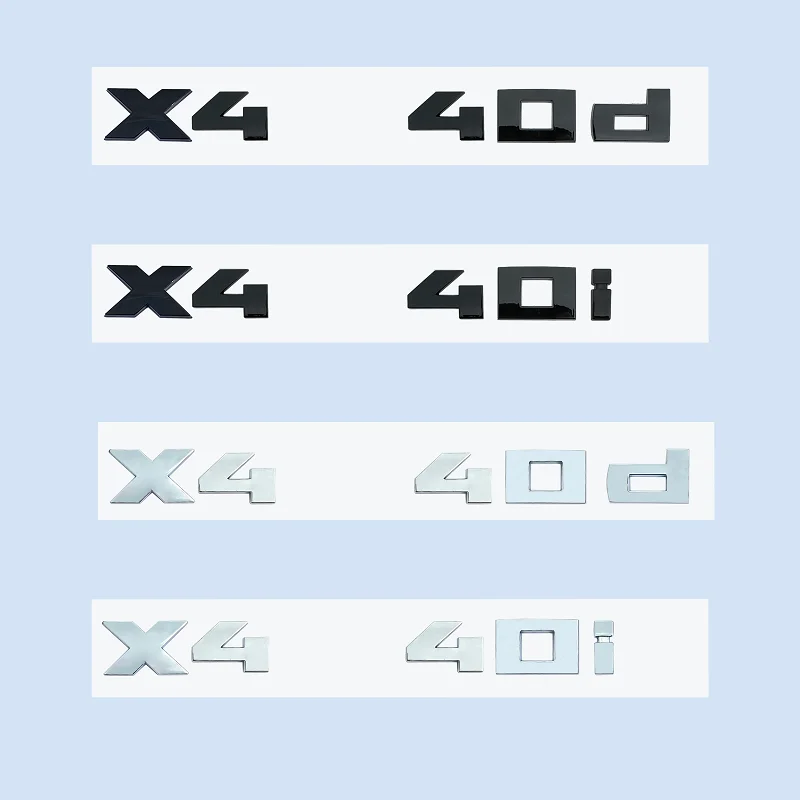 

Хромированные черные 3D-цифры M X4M40i X4M40d X4M50d X4 M40d M40i Эмблема ABS для BMW X4 Series F26 G02 Автомобильный значок багажника Наклейка с логотипом