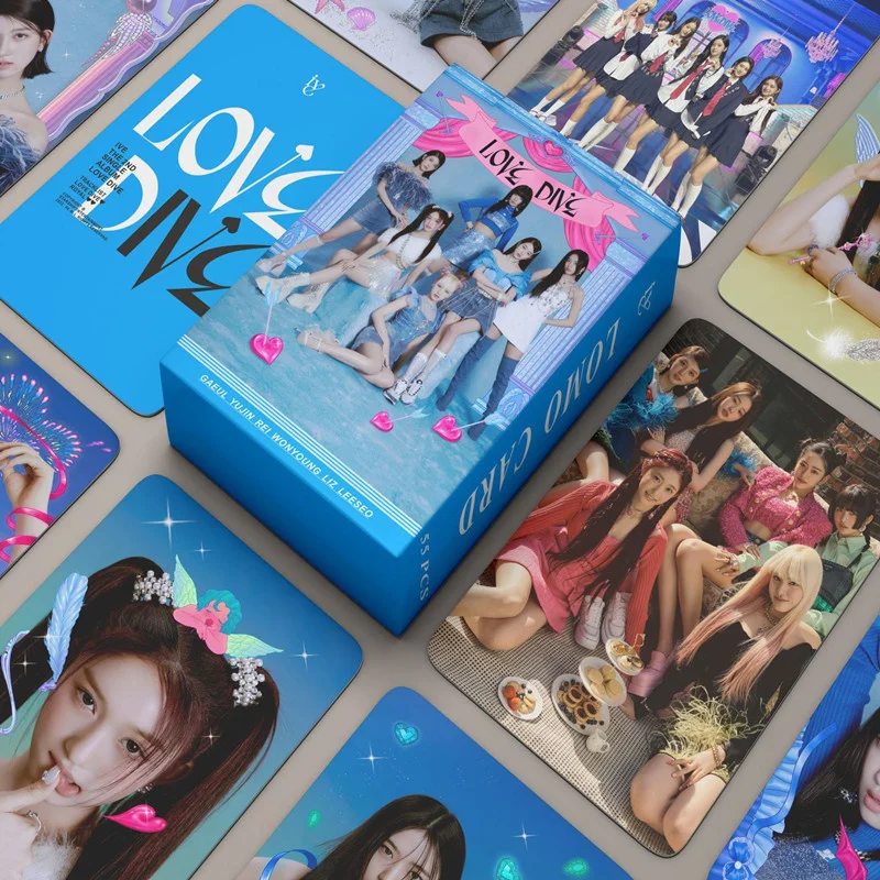 

Kpop Girls Photocard IVE New Album Lomo Cards Postcard Photo Cards High Quality love dive Fashion Poster Fans Gift 55Pcs/Set