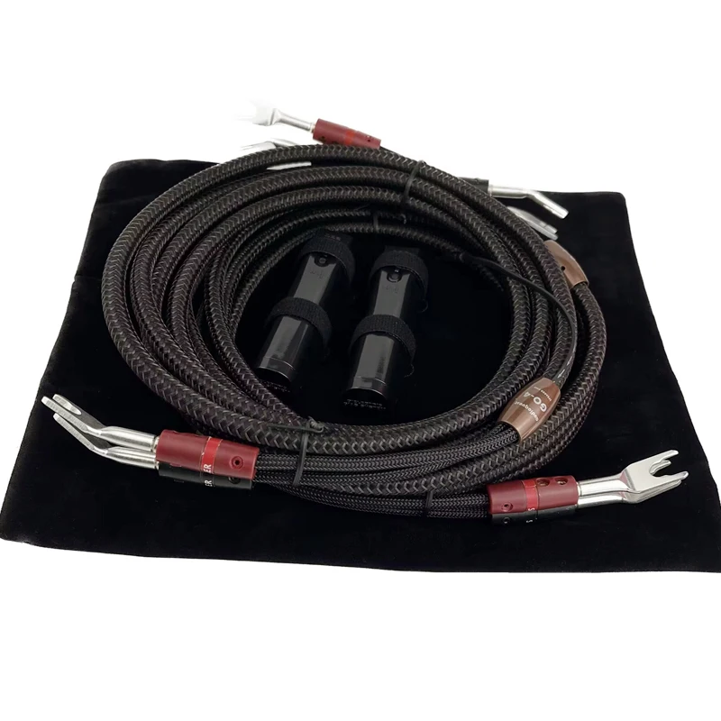

Pair Star-Quad Series GO-4 Speaker Cable Banana Plug PSC Copper HiFi Audio Loudspeaker Wire Spade Connector