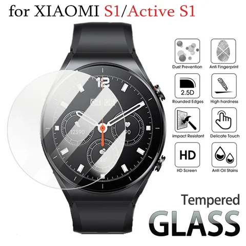Защитная пленка из закаленного стекла для умных часов Xiaomi S1 Active S1, пленка для защиты экрана от царапин для Xiaomi Watch S1