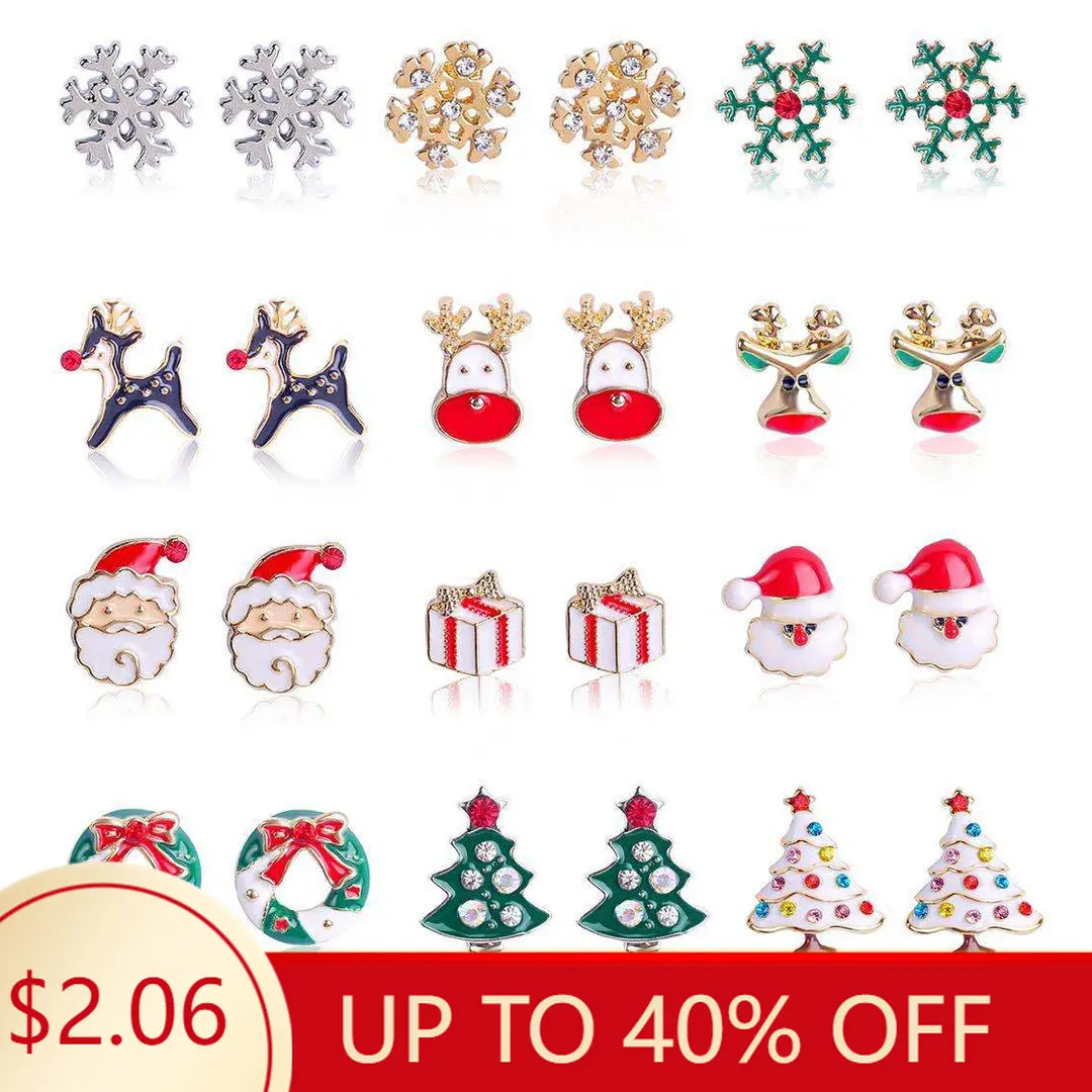 

New Christmas Snowman Bells Dangle Earrings for Women Girl Creative Elk Snowflake Tree Earring Christmas Party 2023 Jewelry Gift