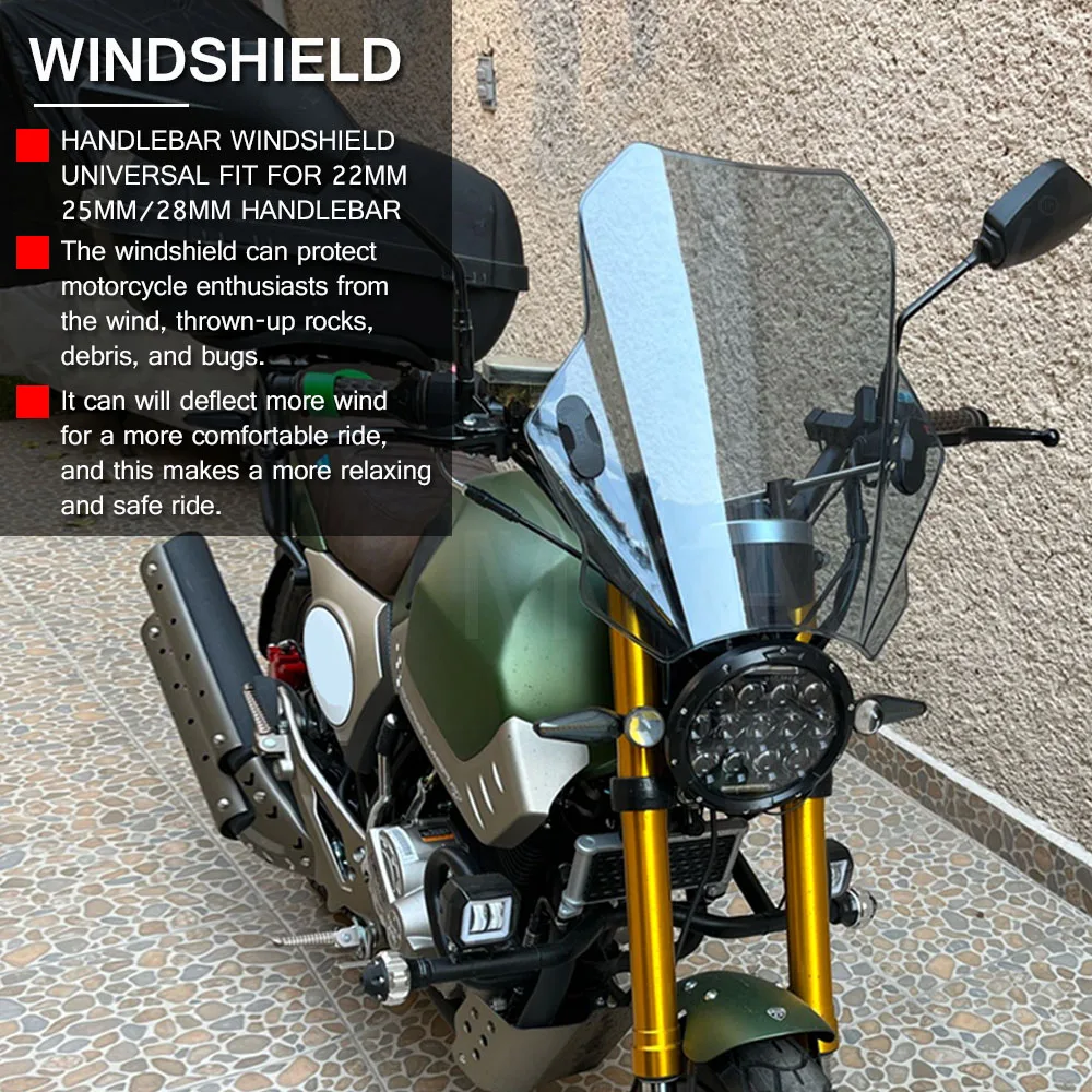 Универсальный лобовое стекло для Yamaha Φ YS250 XV 250 XJR 1200 1300 Honda CMX500 CB600 VTX1800C Suzuki DR650SE |