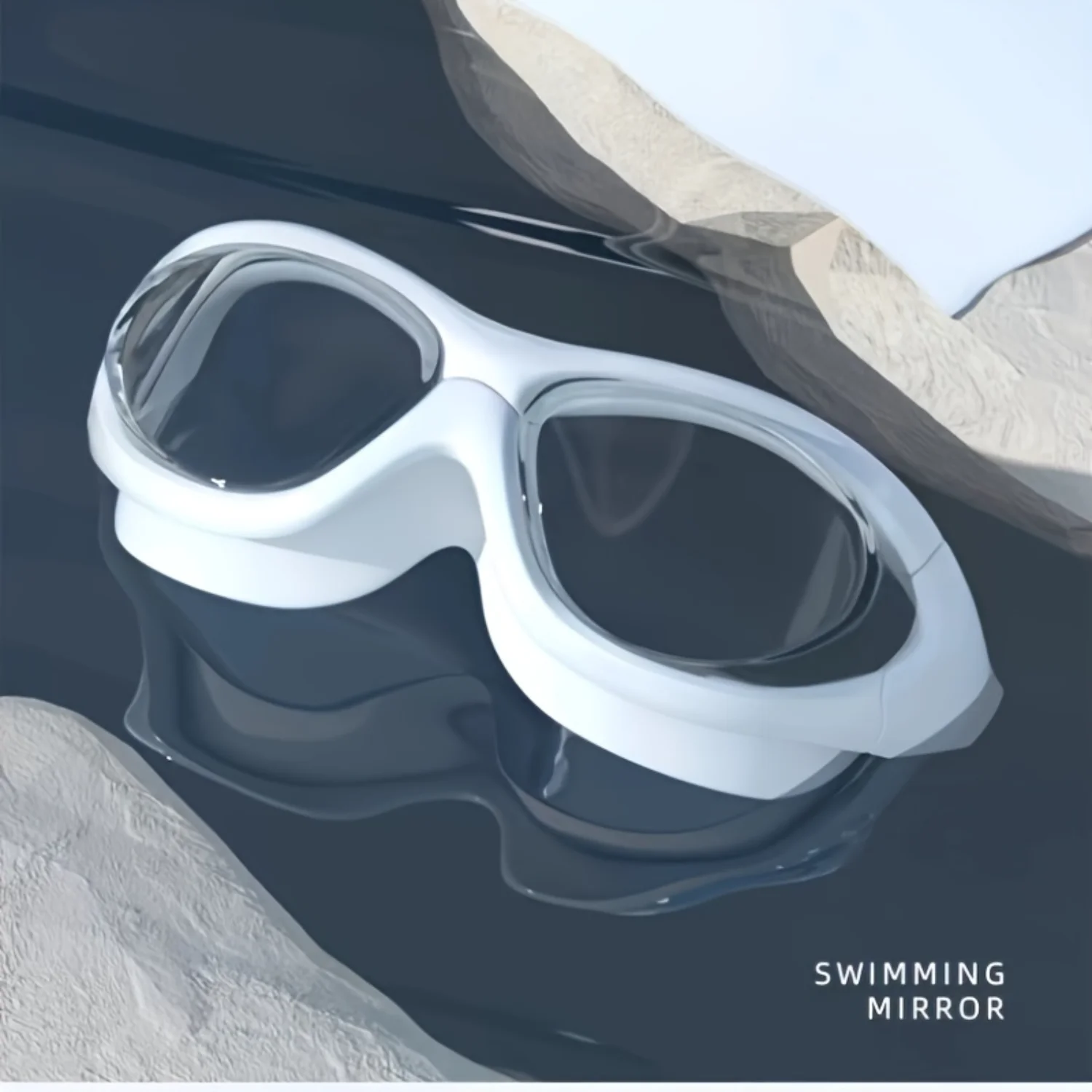 Очки для плавания в большой оправе — водонепроницаемые противотуманные