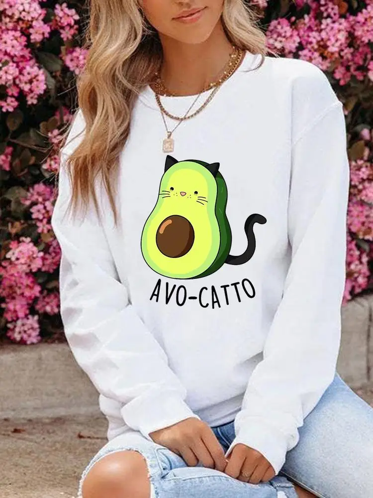 

Avocado Love Style Cute Clothing Fashion Graphic Sweatshirts Autumn Spring O-neck Fashion Casual Women Print Pullovers