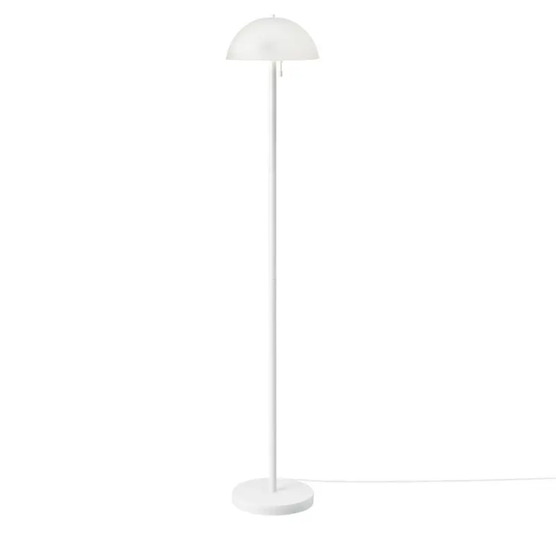 

65" 2 Light Contemporary White Floor Lamp with Globe Frosted Glass