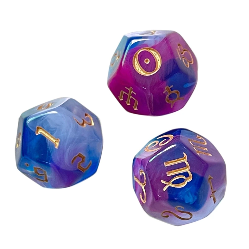 

NEW-Astrological Dice Constellation Dice 12-Sided Acrylic Astrology Dice For Constellation Divination Tarot Cards Accessory