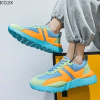 summer mesh breathable casual sneakers candy colored trendy hong kong style casual thick soled forrest shoes