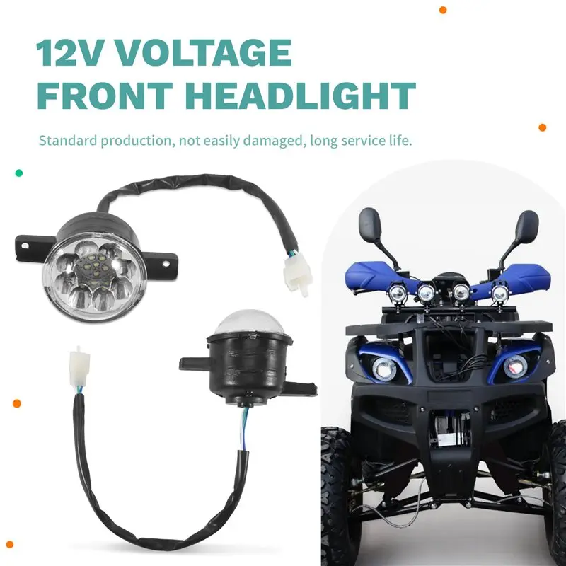 Фото Комплект из 2 светодиодных фар WF-2Pcs 12V для квадроциклов 125cc 150cc 250cc 300cc, для китайских моделей Taotao JCL Baja Yamoto Kazuma Roketa №2