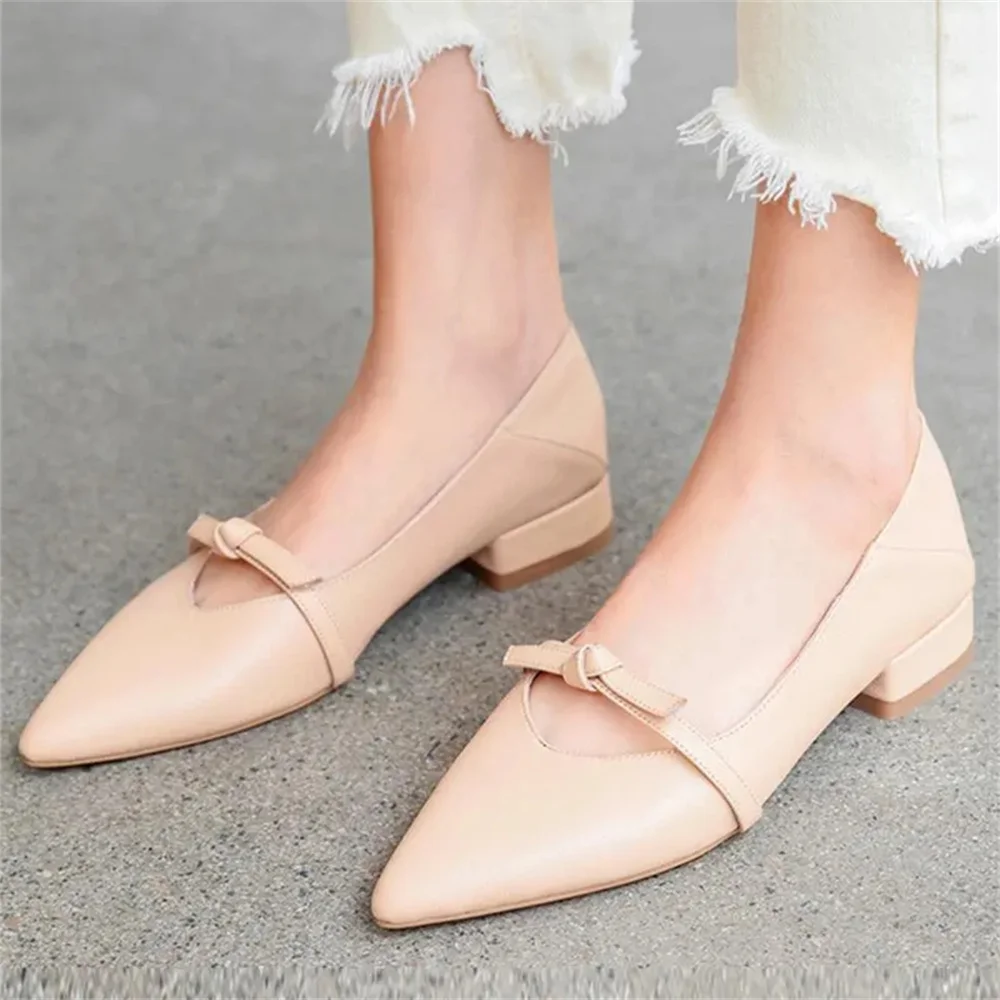 

Womens Shoes 2022 Luxury Comfortable Square Heel Low Heel Pointy Plus Size Fashion Shallow Mouth Office Single Shoes
