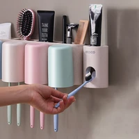 ecoco toothbrush holder strong adsorption magnetic cup waterproof free punching storage rack for home bathroom accessories sets