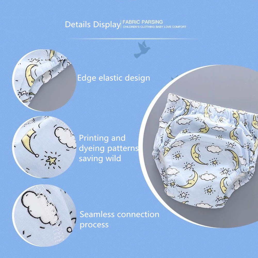 Baby Infant Toddler Waterproof Training Pants Cotton Changing Nappy Cloth Diaper Panties Reusable Washable 6 Layers Crotch images - 6