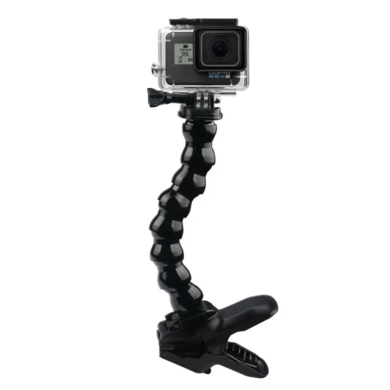 

Flex Clamp Arm Mount with Adjustable Gooseneck Flexible Jaws Clip Snake Bracket Holder for Gopro Hero 12 11 Insta360 Accessories