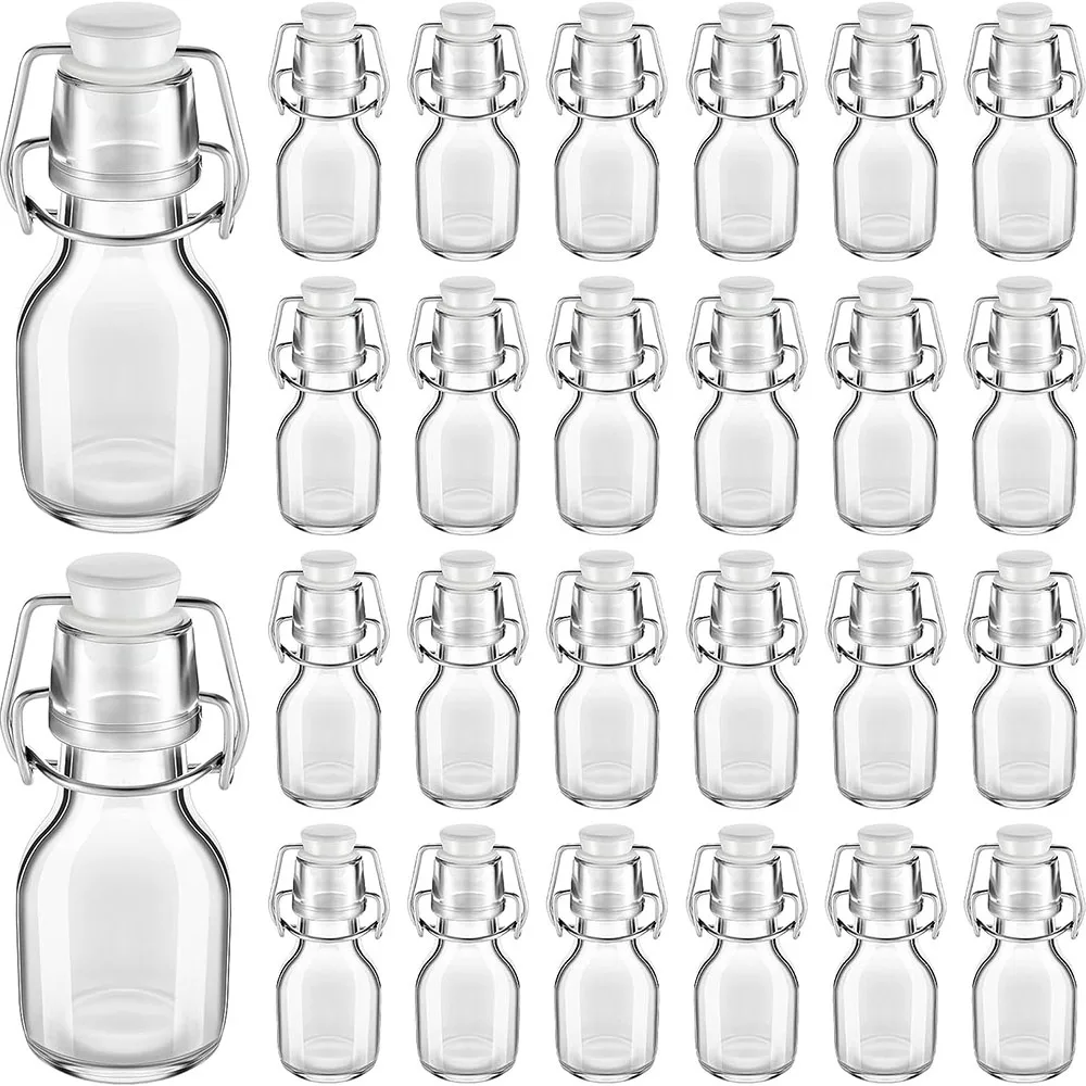 With Stoppers 2 Oz Mini Flip Top Glass Bottles For Crafts De