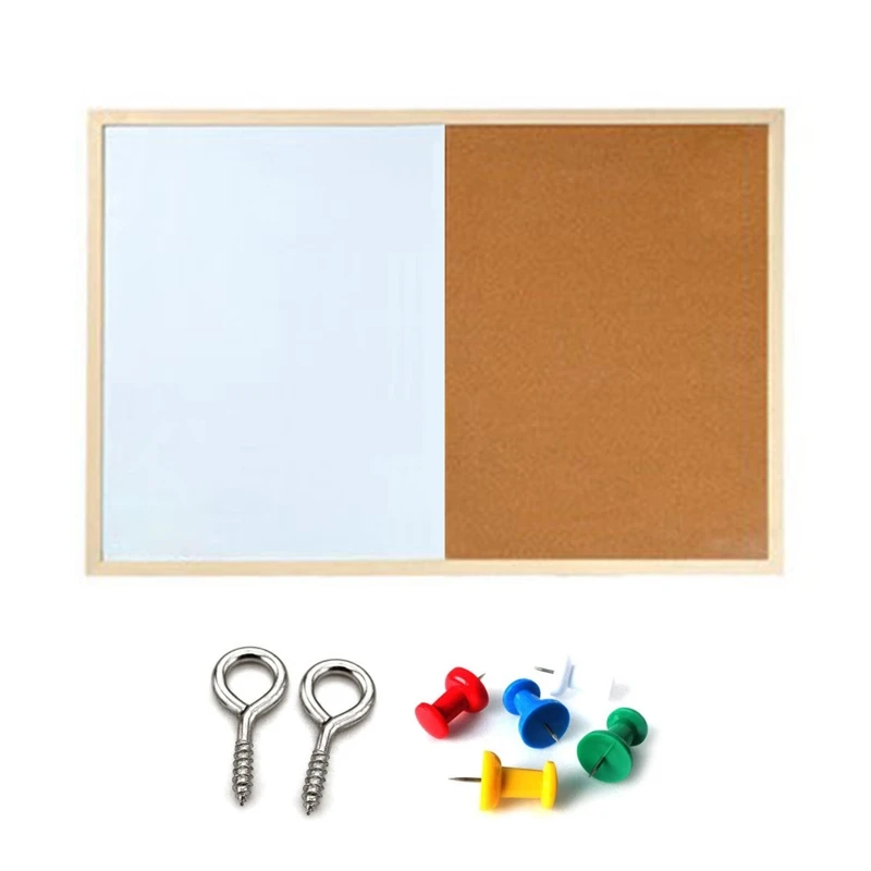 

Message Cork Board Wooden Frame Whiteboard Drawing Boards Combination Magnetic