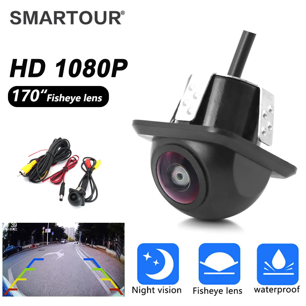 

SMARTOUR CCD Водонепроницаемая широкоугольная резервная камера для мониторинга парковки, ночного видения, заднего хода для автомобиля 170 ° Автомобильная камера заднего вида