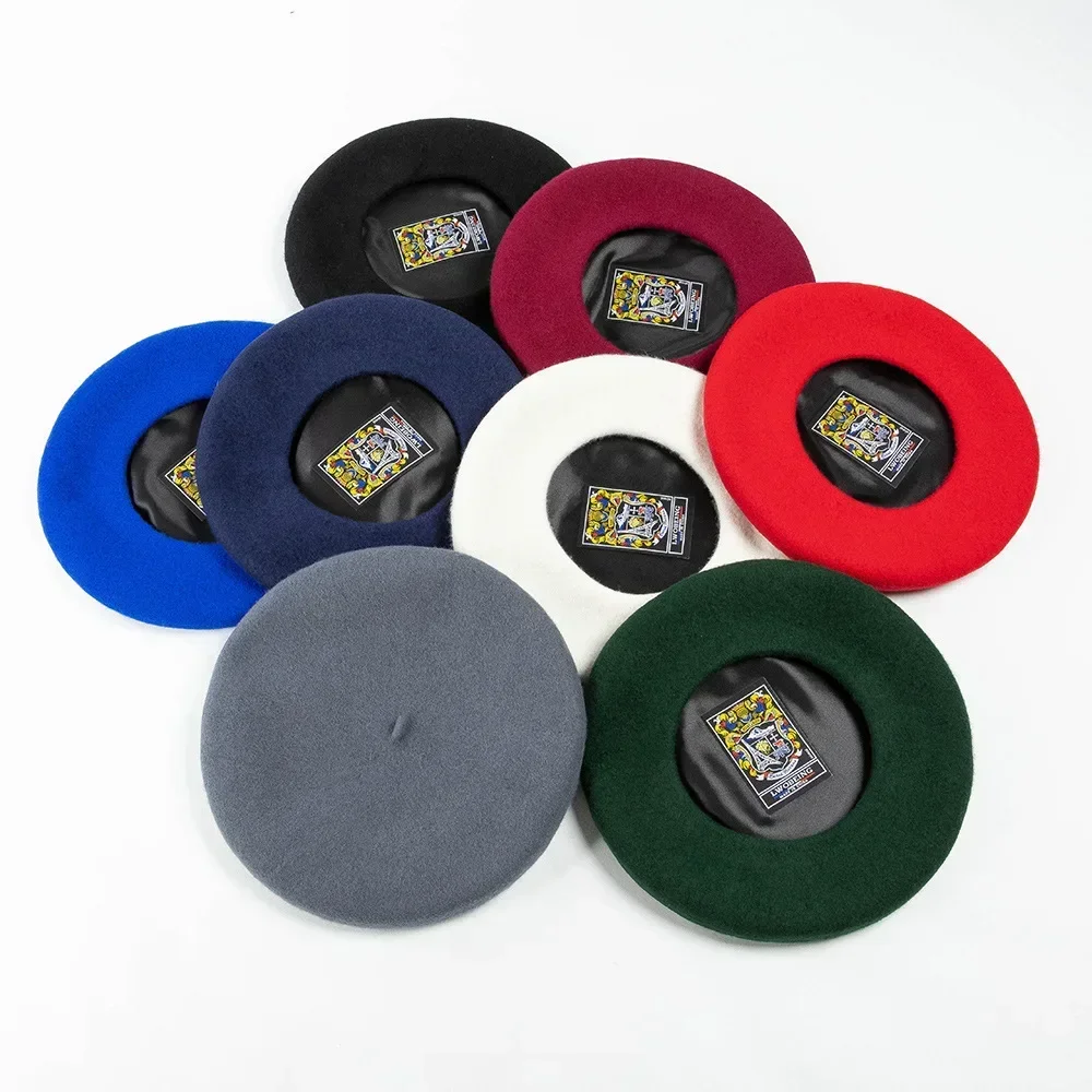 2024 Новые большие береты из 100% шерсти для женщин осень-зима большой берет 32 см