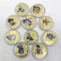 10pcs anime cute gold plated coin collectibles japanese challenge coins with black nice gift box for collection and gifts