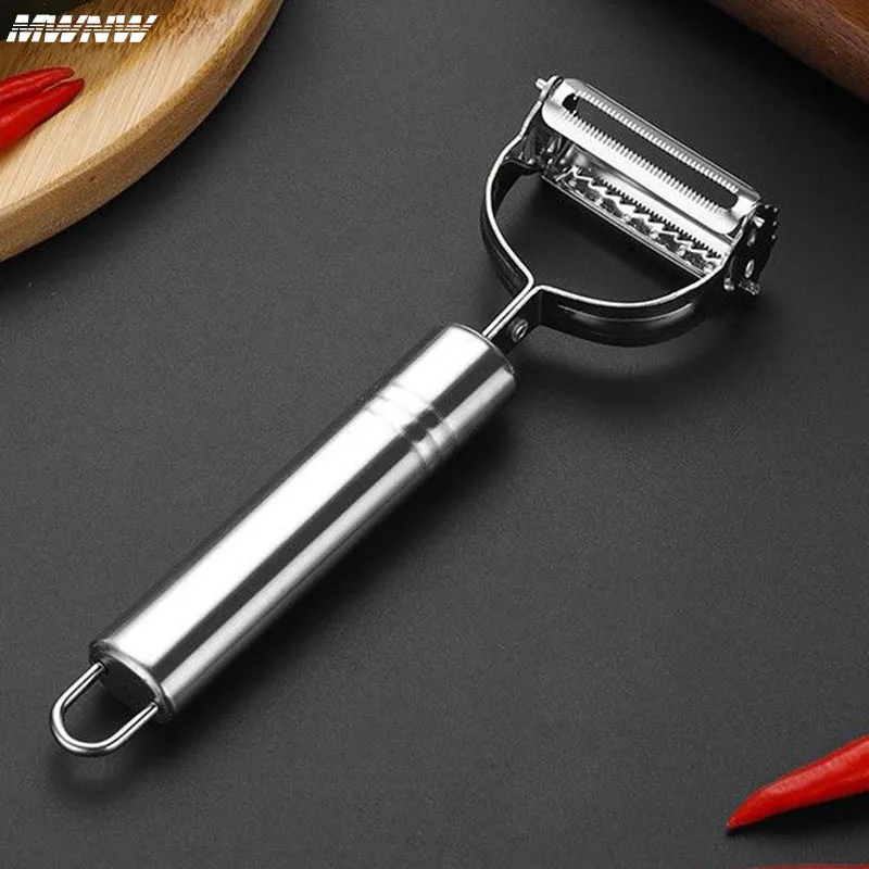 

Кухонная Овощечистка из нержавеющей стали, рубанок Для дыни, двухсторонний нож, бытовая многофункциональная Овощечистка для фруктов и овощей