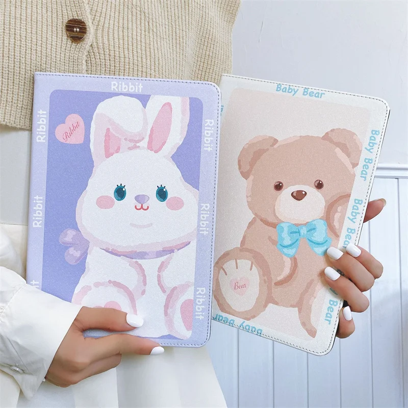 

Cartoon Bear Cute Rabbit Tablet Case for iPad Air 4 2020 10.9 Shockproof iPad Funda Cover for iPad Air 4 10.9'' Protective Case