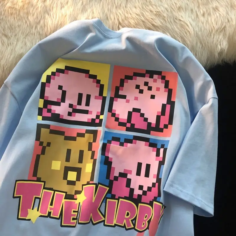 

Плюшевый Кирби хлопок с коротким рукавом s мультяшная милая кукла плюшевый с коротким рукавом в стиле фенил Размер Kawaii аниме плюшевый для де...