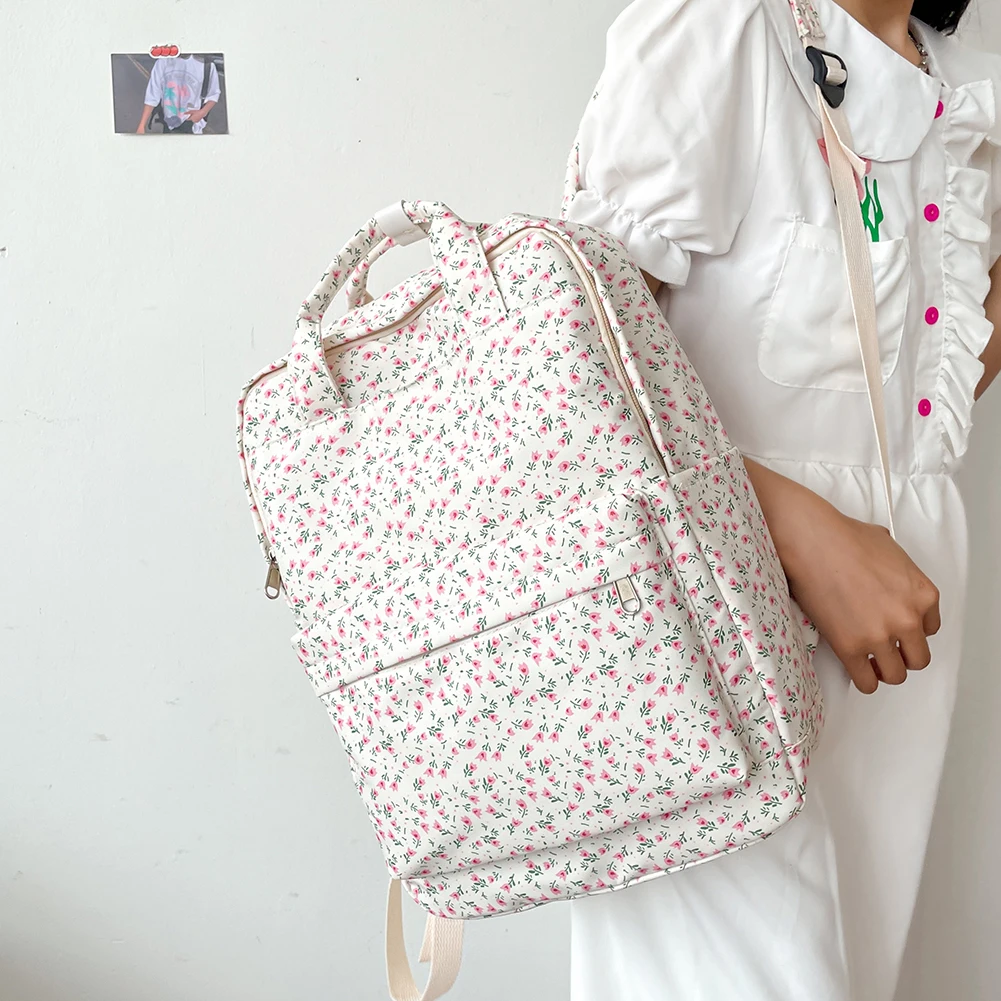 Женский студенческий рюкзак для колледжа вместительная холщовая двойная сумка