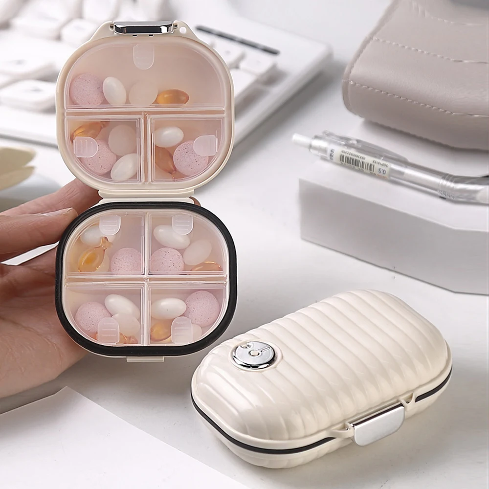 

Portable Eight-Grid Sub-Packing Large Capacity Pill Box Sealed Moisture-Proof Pill Storage Box Folding Two-Layer Waterproof Pill