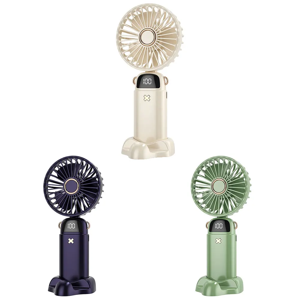 

Hand-Held Fan Portable Folding Desk Fan Cooler Cooling USB Rechargeable Natural Wind Battery Small Fan