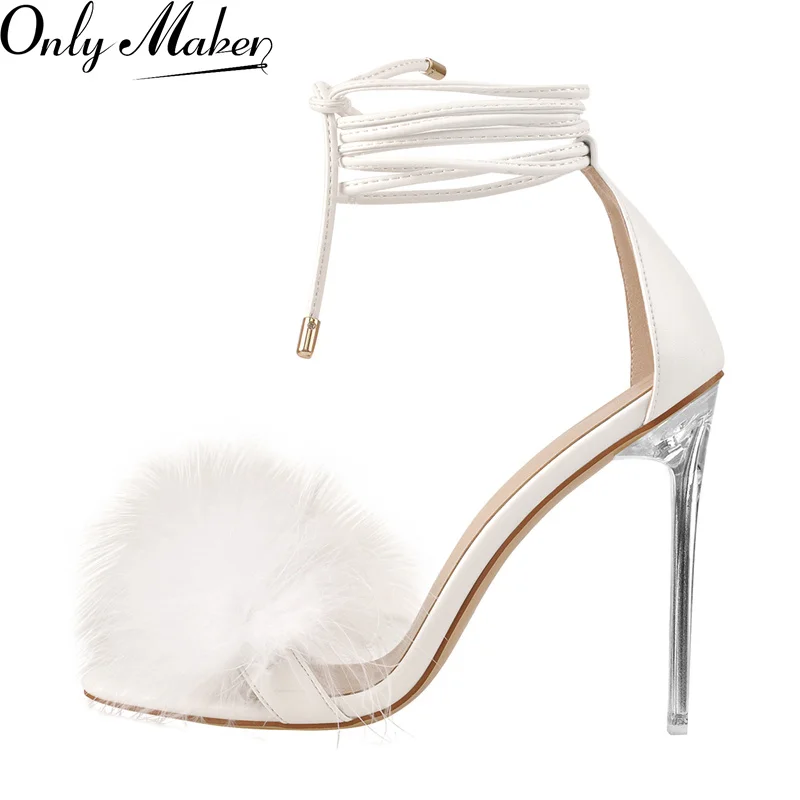 

Женское блестящее платье Onlymaker, металлическое Прозрачное платье на тонких высоких каблуках с открытым носком и ремешком на щиколотке, вечернее блестящее платье