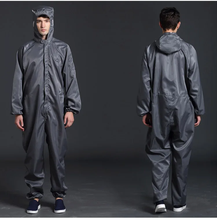 

Мужской женский пыленепроницаемый антистатический Униформа с капюшоном с искусственным рисунком цельнокроеный криостатический комбинезон на молнии